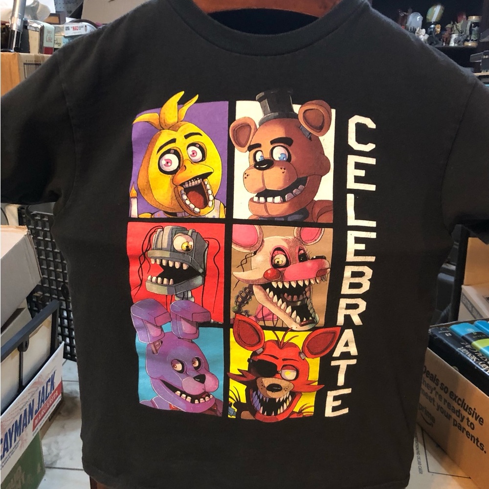 Five Nights at Freddy’s Black Graphic T-Shirt 2018 Size S